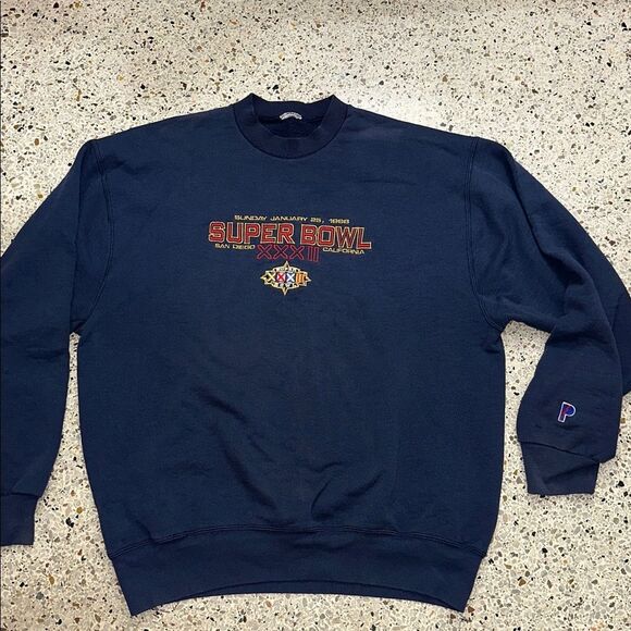 Super Bowl XXXIII  1988 San Diego navy blue sweatshirt XL - Picture 2 of 5